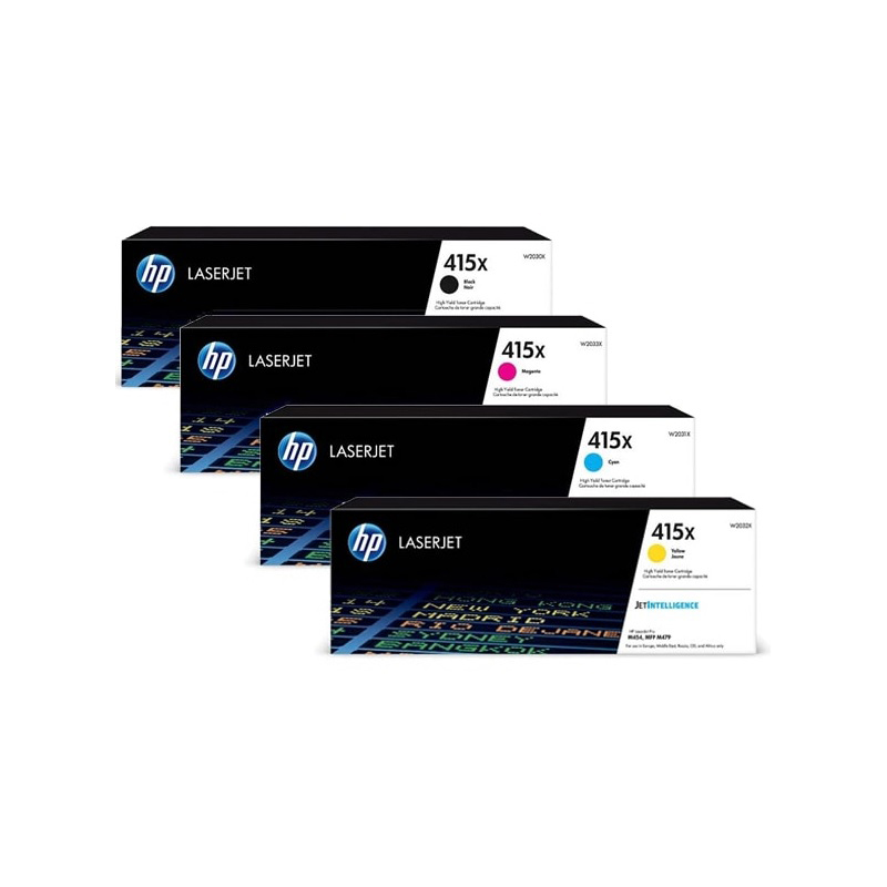 HP Original 415X Toner - 3 pezzi Multipack (W2031X, W2033X, W2032X, W2030X)