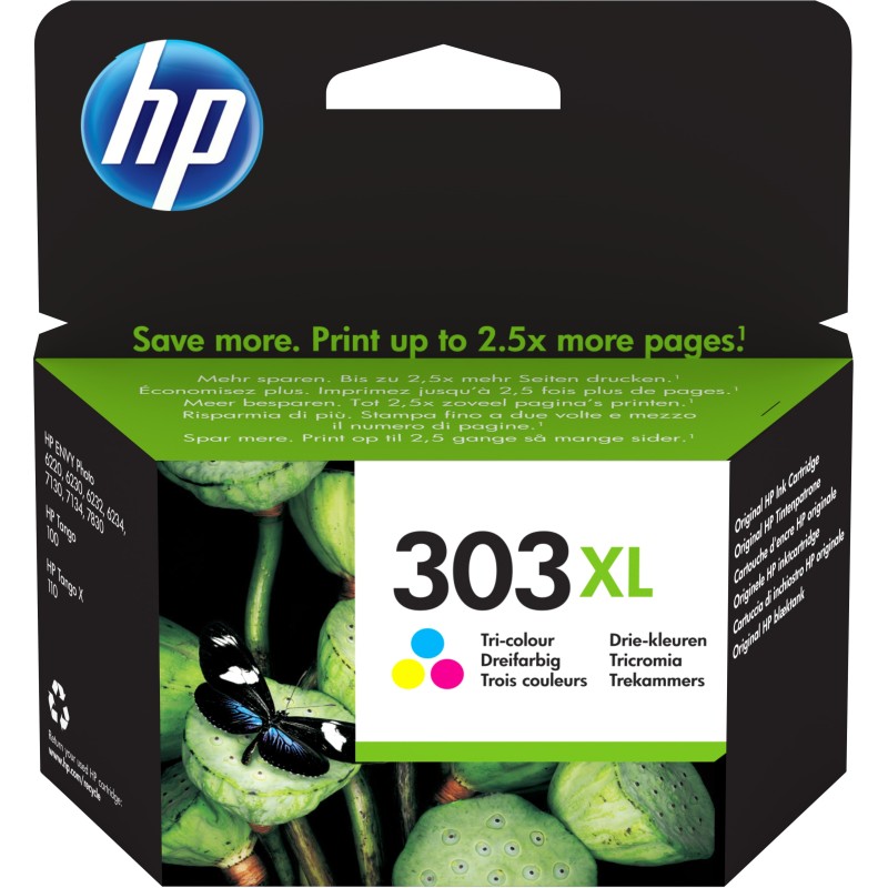 Original HP T6N03AE / 303XL Cartuccia d’inchiostro color