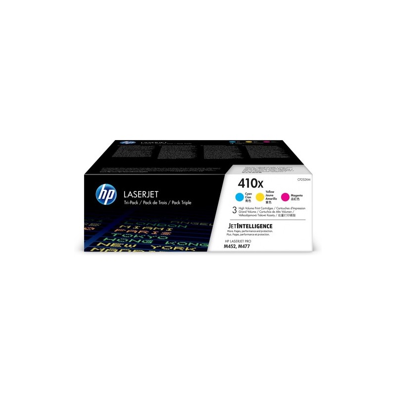 HP Original 410X (CF252XM) Toner - 3 pezzi Multipack Ciano, Magenta, Giallo